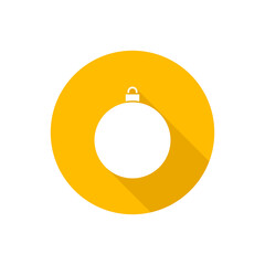 Christmass ball flat vector button icon