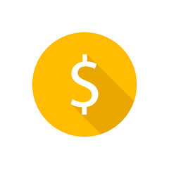 Dollar flat vector button icon