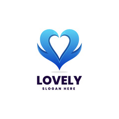 Vector Logo Illustration Lovely Gradient Colorful Style.