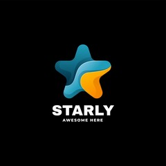 Vector Logo Illustration Star Gradient Colorful Style.