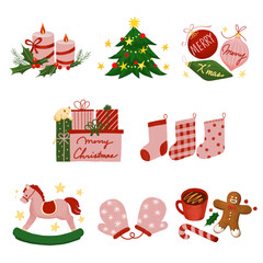 冬のクリスマスアイコンイラスト