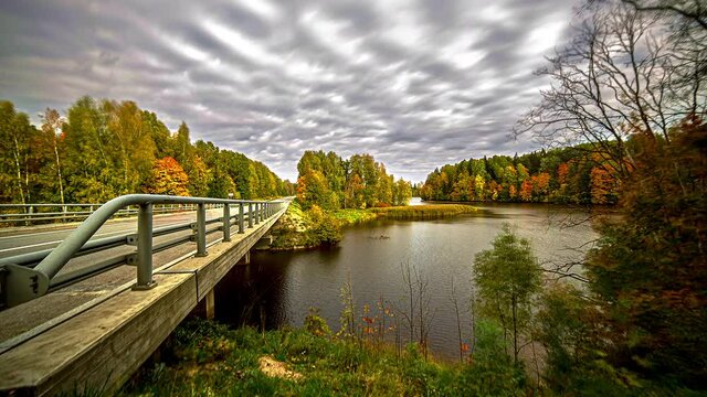 Beautiful view of the nature park 'Daugavas Loki' the valley between Kraslava and Naujene to preserve the unique landscape,flora and fauna with cultural, historical monuments in the midstream valley.