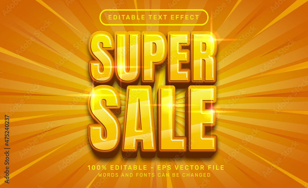 Aufkleber super sale 3d text effect and editable text effect