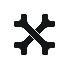 Bones crossed icon design isolated on white background