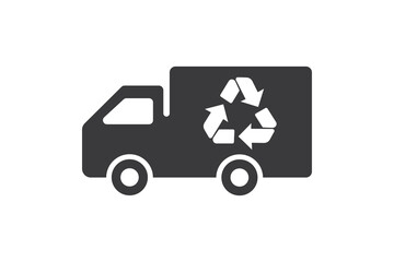 Delivery truck icon with a recycle sign on white background for website, application, printing, document, poster design, etc. vector EPS10