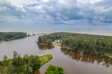 Aerial top view of Drone photography