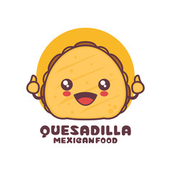 vector Quesadilla cartoon mascot, mexican food illustration, suitable for, logos, prints, labels, packaging, stickers