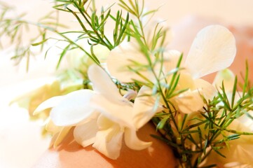 Calla lily bride holding flowers