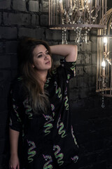 Fototapeta premium young beautiful woman 29 years old with light brown hair and green eyes
