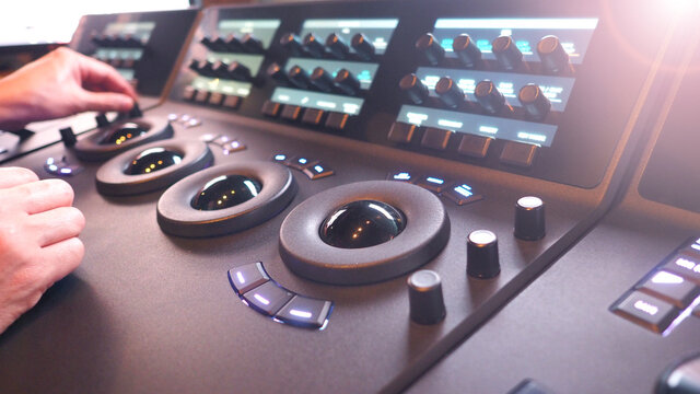 Color Grading Controller Machine In Telecine Room Studio Lab For Edit Video Color Tone Online Process.