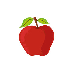 Fototapeta premium red apple with leaves