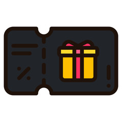 gift voucher filled outline icon