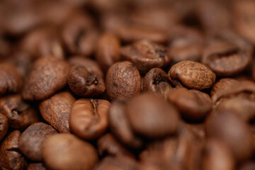 Toasted coffee flakes macro close up