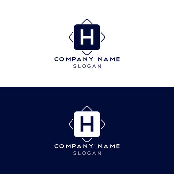 H logo template design