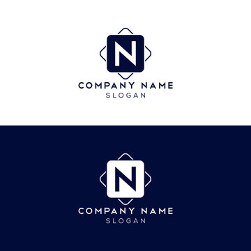 N letter logo, icon, template design.
