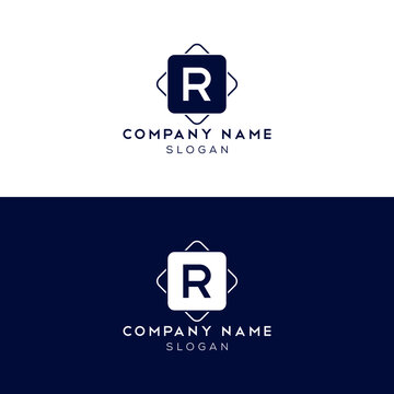 R letter logo, icon, template design.