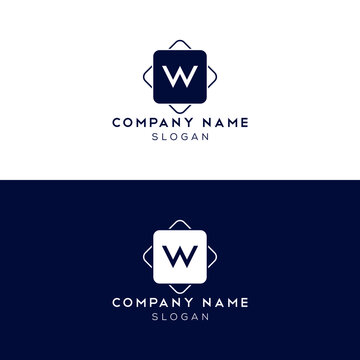 W letter logo, icon, template design.