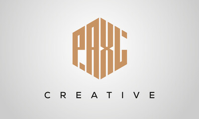 creative polygon PAXL letters logo design, vector template