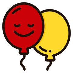 balloons filled outline icon