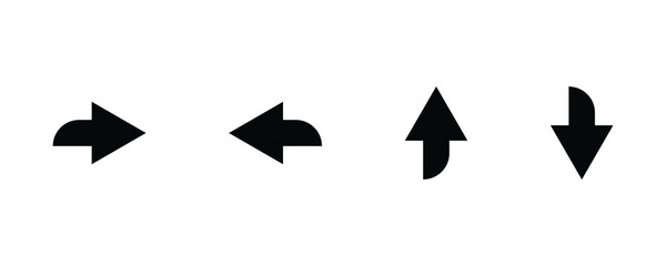 Modern arrows icon collection set different black vector arrow signs template design illustration background