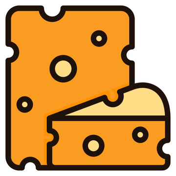 orange cheese slice icon clip art preview