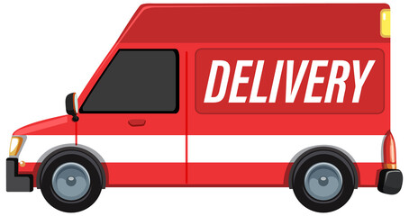 Red delivery van in cartoon style © brgfx