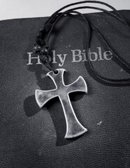 Holy Religion bible and Cross