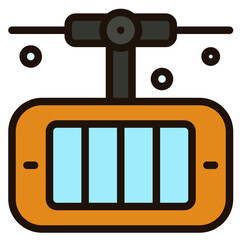 cable car filled outline icon