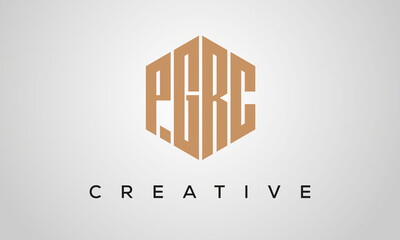 creative polygon PGRC letters logo design, vector template