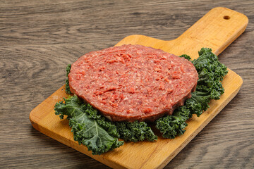 Raw beef burger cutlet for burger