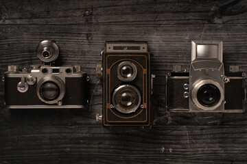 Three 35mm vintage cameras