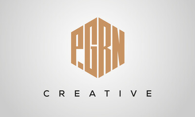 creative polygon PGRN letters logo design, vector template