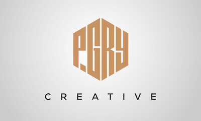 creative polygon PGRY letters logo design, vector template