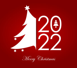 Merry Christmas and happy new year 2022, vector illustration, Happy Xmas