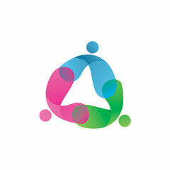 triangle people community logo design