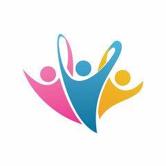 full color community people logo design