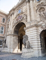 Obraz premium Hungary Budapest Lion's courtyard at Buda castle