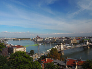 Fototapeta na wymiar Hungary Budapest landscape from Buda castle