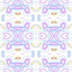 Flowers folk design. Seamless ethnic ornament. Hand drawn bohemian print.