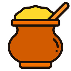 butter filled outline icon