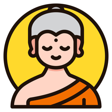 Buddha Filled Outline Icon