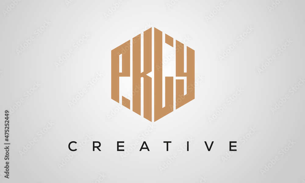 Wall mural creative polygon pkly letters logo design, vector template