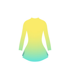 Obraz premium Sports swimsuit for gymnastic yellow color. Dresses for ice skating. Isolated vector illustration. One piece girl uniform. Female suit for training