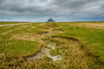 Fototapeta na wymiar Normandie Mont Saint Michel is the most visited monument in France