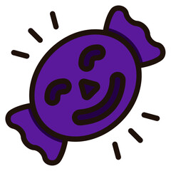 halloween candy filled outline icon