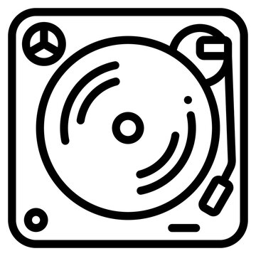 black line art turntable record player clip art preview