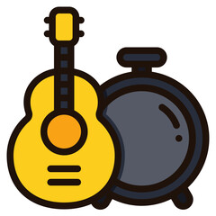 live music filled outline icon