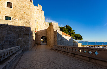 Downtown of Dubrovnik, streets and walls. Croatia