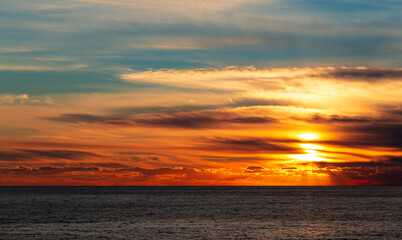 Fototapeta premium Cloudscape over the sea, sunset shot. Dubrovnik. Croatia.