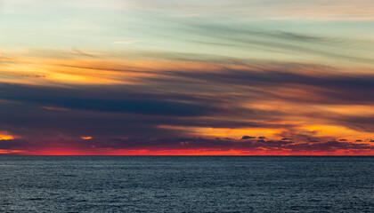 Cloudscape over the sea, sunset shot. Dubrovnik. Croatia.